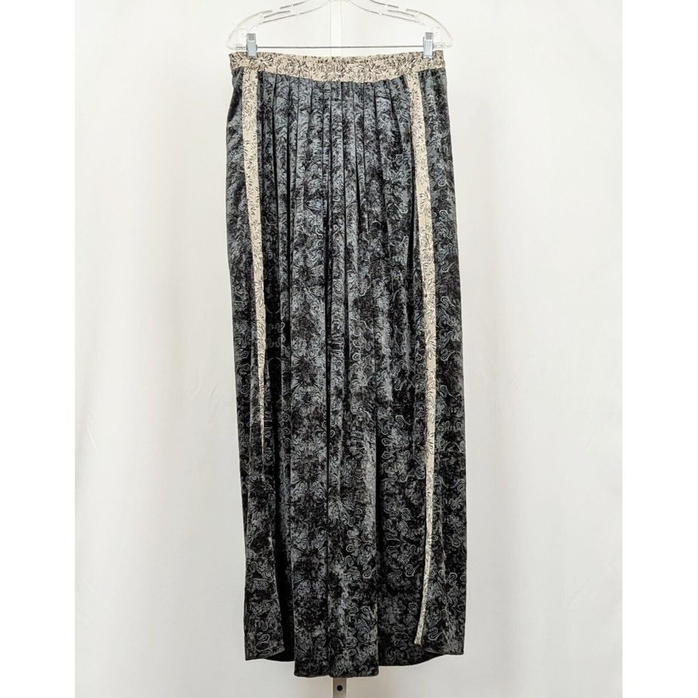Donna Jessica Pants Gray Floral Print Lagenlook Art to Wear Women's Size 2 L